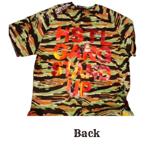 Hustle Gang Camouflage Tee Shirt Size Medium Men's Hip Hop Streetwear - Picture 2 of 5